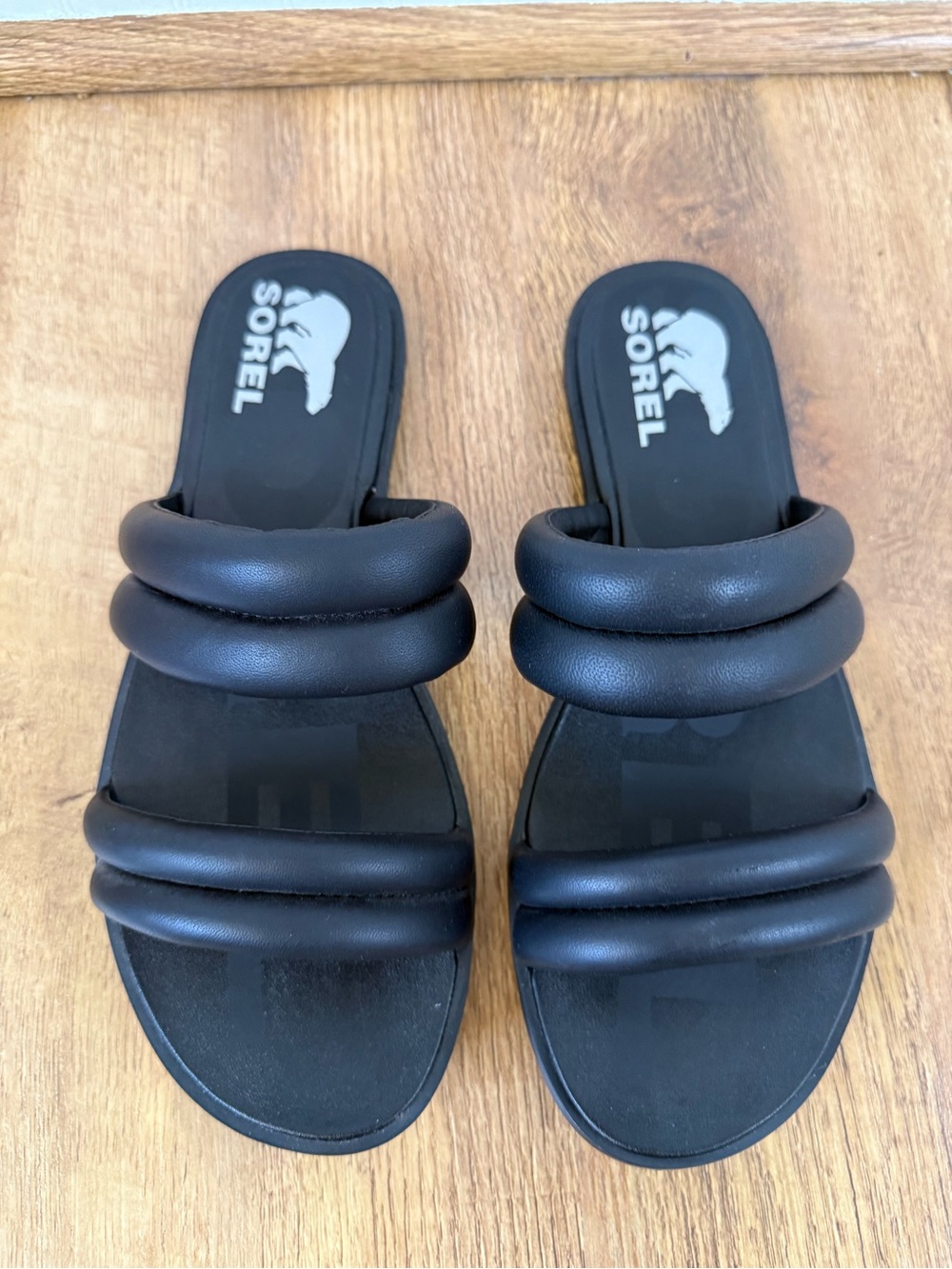 Sorel Ella II PUFF Slide Sandals in Black Size 8.5